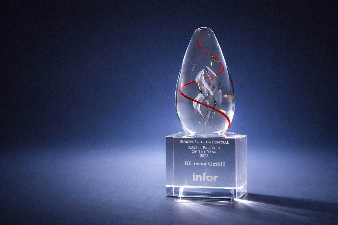 Infor Partner Network Award: BE-terna ist „Partner of the Year” für EMEA und den Resell-Bereich